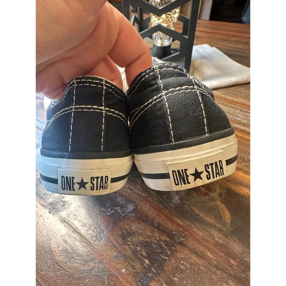 Converse One Star Black White Canvas Low Top Sneakers Junior Size 3 Skateboarder